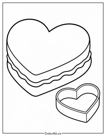 Heart Shaped Sandwich coloring page
