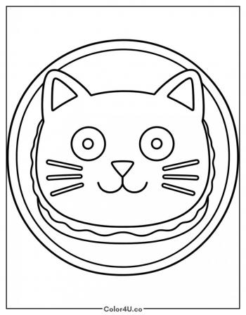 Cat Face Sandwich coloring page