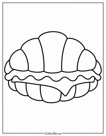 Croissant Sandwich coloring page