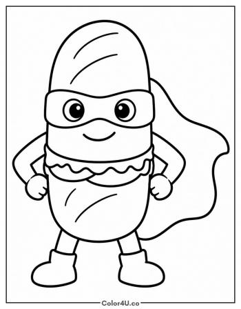 Superhero Sandwich coloring page