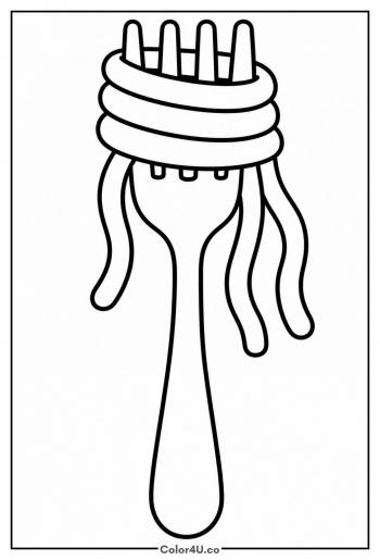 Fork Twirling Spaghetti coloring page