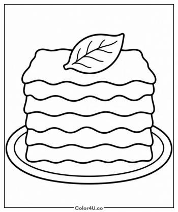 Layered Lasagna Slice coloring page