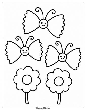 Bowtie Pasta Butterflies coloring page