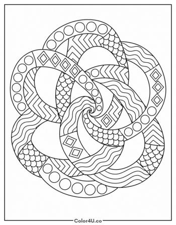 Spaghetti Swirl Zentangle coloring page