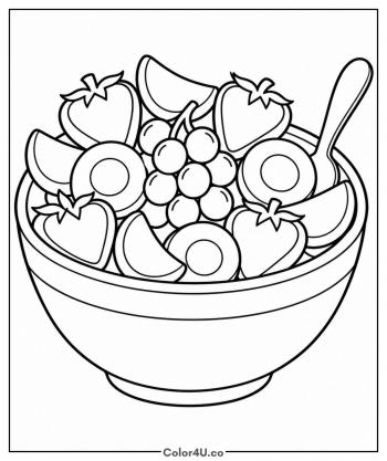 Fruit Salad Bowl coloring page