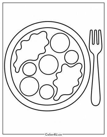 Salad Plate for Lunch coloring page