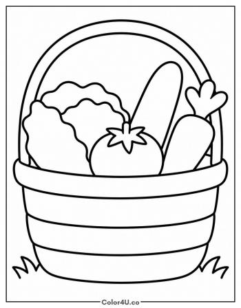 Salad Garden Harvest Basket coloring page
