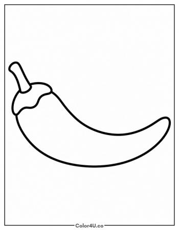 Simple Chili Pepper coloring page