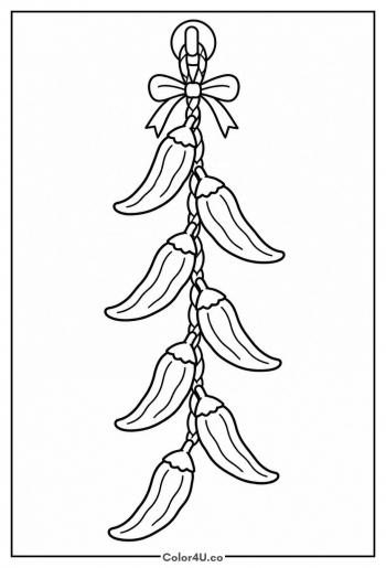 Dried Chili Pepper String coloring page