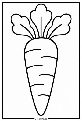 Big Carrot with Leafy Top coloring page