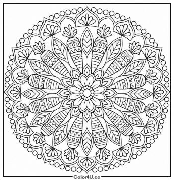Carrot Mandala coloring page