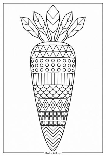 Geometric Pattern Carrot coloring page