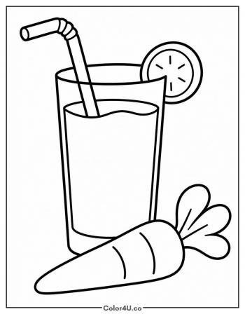 Glass of Carrot Juice coloring page