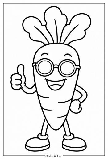 Cool Carrot in Sunglasses coloring page