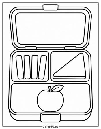 Carrot Sticks in a Lunchbox coloring page