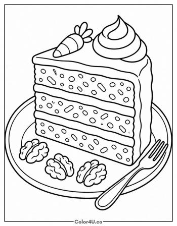 Carrot Cake Slice coloring page