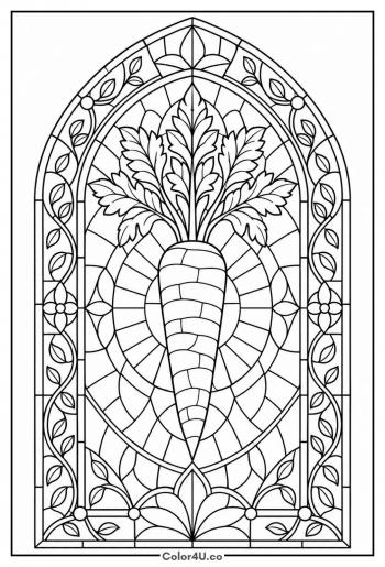 Stained Glass Carrot coloring page