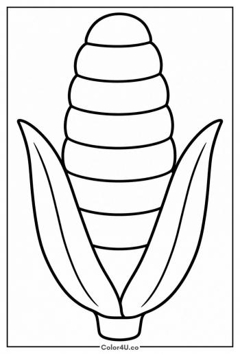 Simple Corn on the Cob coloring page