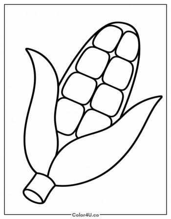 Ear of Corn with Peeled Husk coloring page
