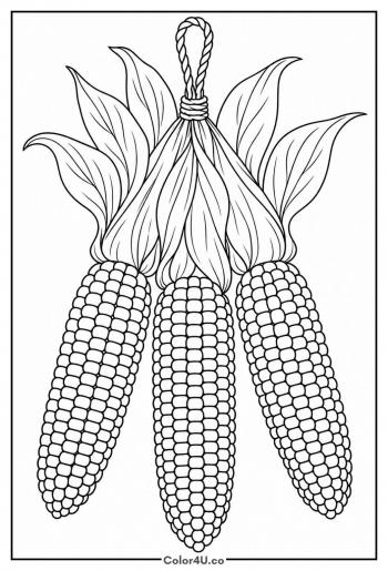 Indian Corn Harvest Bundle coloring page