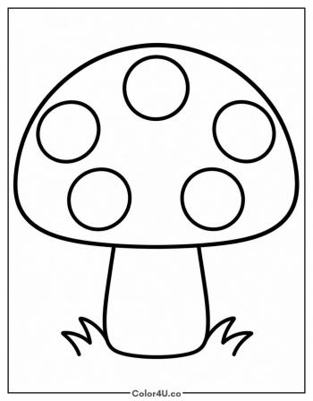 Simple Spotted Toadstool coloring page