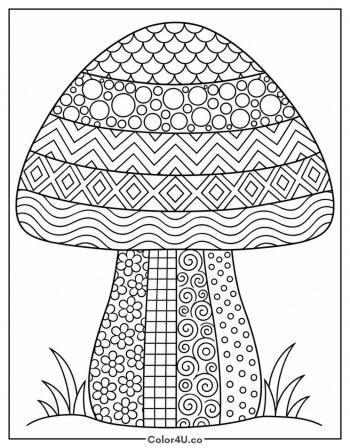 Zentangle Mushroom coloring page