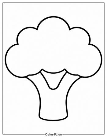 Simple Broccoli Floret coloring page