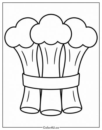 Broccoli Bunch Tied With a Band coloring page