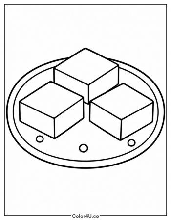 Brownies on a Plate coloring page
