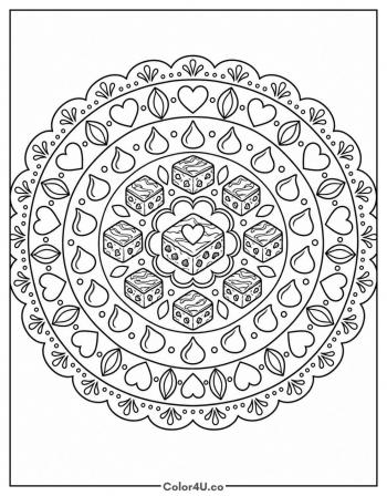Brownie Pattern Mandala coloring page