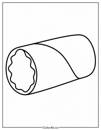 Simple Wrapped Burrito coloring page