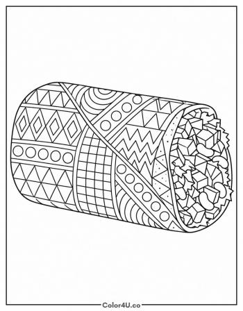 Geometric Burrito coloring page