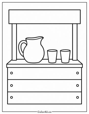 Simple Lemonade Stand coloring page