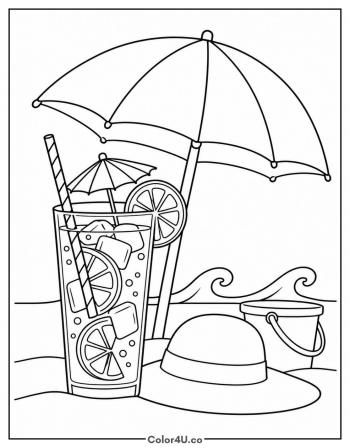 Lemonade at the Beach coloring page