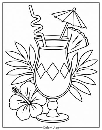 Tropical Lemonade coloring page
