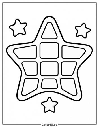 Star Shaped Waffle coloring page