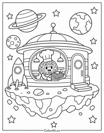 Waffle Space Diner coloring page