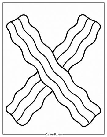 Two Crispy Bacon Strips coloring page