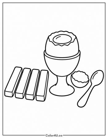 Soft Boiled Egg in an Egg Cup coloring page