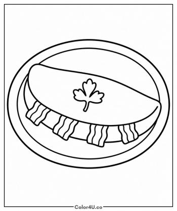 Folded Omelet with Bacon coloring page