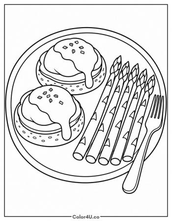 Eggs Benedict coloring page