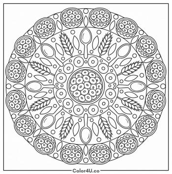 Cereal Mandala coloring page