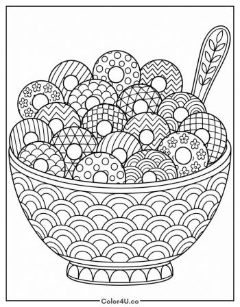 Cereal Loops Zentangle coloring page