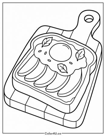 Avocado Toast With Egg coloring page