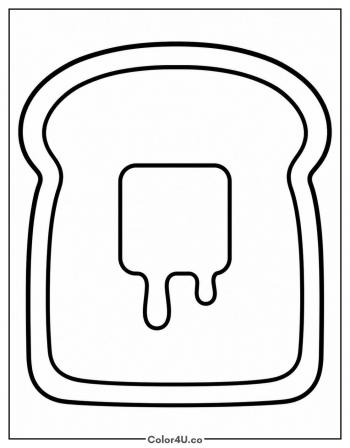 Buttered Toast Slice coloring page