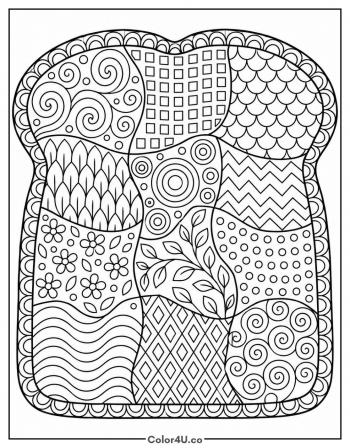 Zentangle Toast Slice coloring page