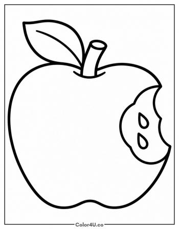 Bitten Apple coloring page