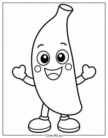 Big Smiling Banana coloring page
