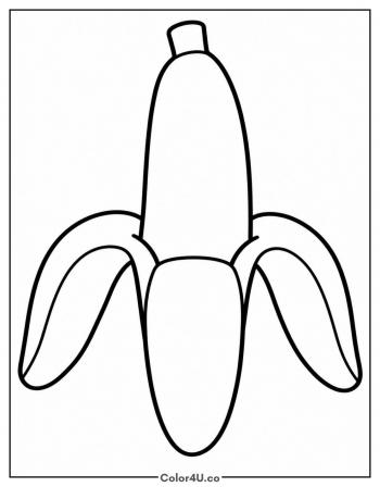 Peeled Banana coloring page
