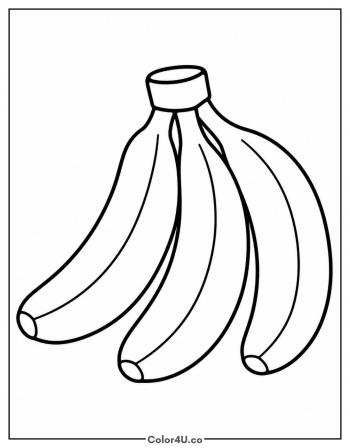 Bunch of Three Bananas coloring page